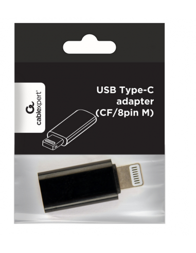 Adaptateur prise Apple Lightning USB C socle noir