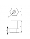 5mm Brass Hex Mounting Hub-Hexagonal-12*12*18mm (Robotique)