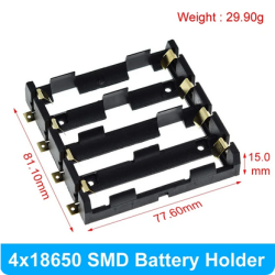 Batteries 4X 18650 SMD Case...