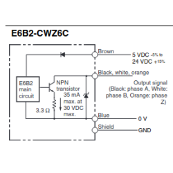 E6B2-CWZ6C EnCodeur incrémental, axe Ø 6mm, NPN collecteur ouvert, 1000 ppr