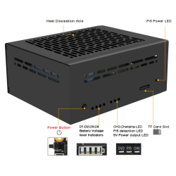 Geekworm X1201-C1 Metal Case for Raspberry Pi 5 X1201 UPS Shield