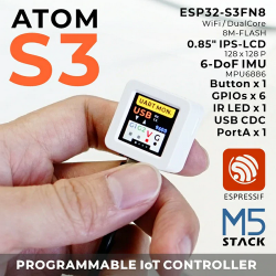 M5Stack ATOMS3 Dev Kit w/ 0.85-inch Screen