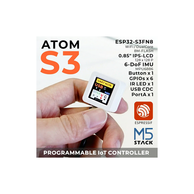 M5Stack ATOMS3 Dev Kit w/ 0.85-inch Screen