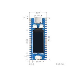 RP2040-LCD-0.96, a Pico-like Raspberry Pi MCU RP2040, with LCD