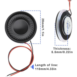 2W 8 Ohm Haut-Parleur à Aimant Interne 28mm Rond speaker