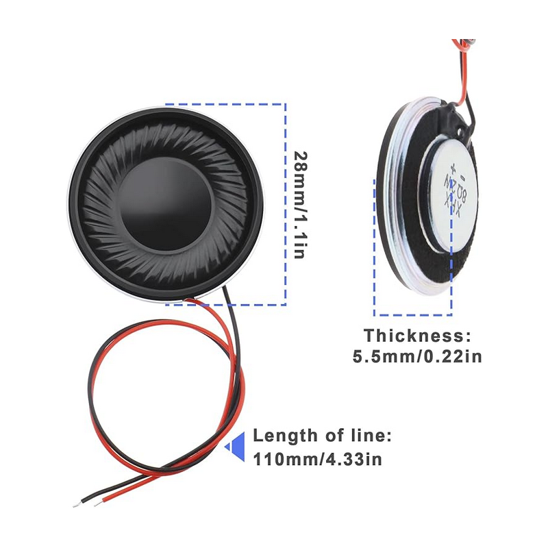 2W 8 Ohm Haut-Parleur à Aimant Interne 28mm Rond speaker