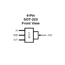 LDO Regulator, 3.3V, 800mA, SOT-223 3 + Tab Pins 1117 ( CMD SMD )