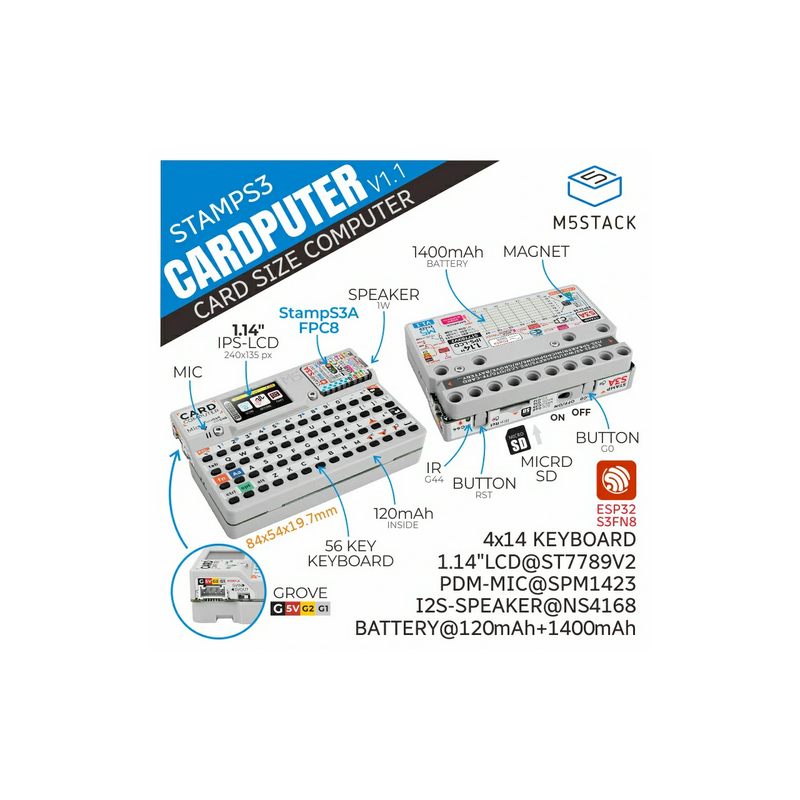M5Stack Cardputer Kit w/ M5StampS3 K132