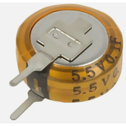 Supercondensateur 0.1F THT 5,5VDC Ø12x4,8mm (0.1F) 50 Ω