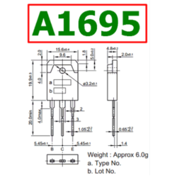 A1695 PNP Transistor de Puissance 70W to 100W