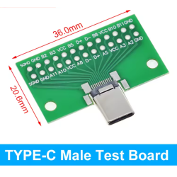 Type-C USB 2.0 3.0 Male, Receptacle, 2.54mm PCB Board