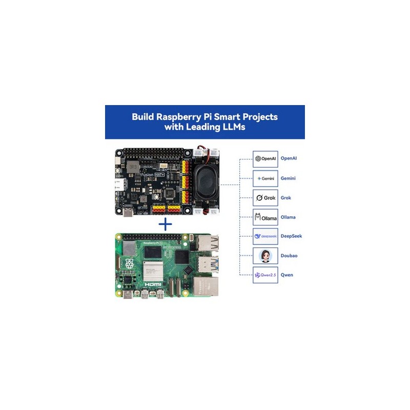 SunFounder Fusion HAT+ Expansion Board for Raspberry Pi 5/4/3B+/Zero 2W