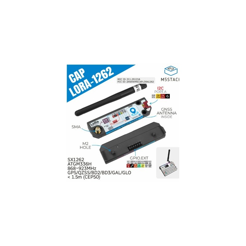 Cap LoRa 1262 for Cardputer Adv (SX1262, ATGM336H) SKU: U214