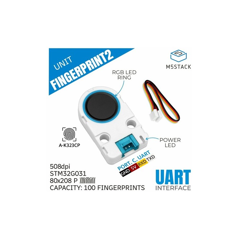 M5Stack FPC1020A Fingerprint Sensor Unit | HackSpark
