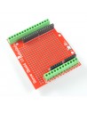 Platine avec terminaux à vis pour Arduino avec zone de prototypage (Screw Shield)