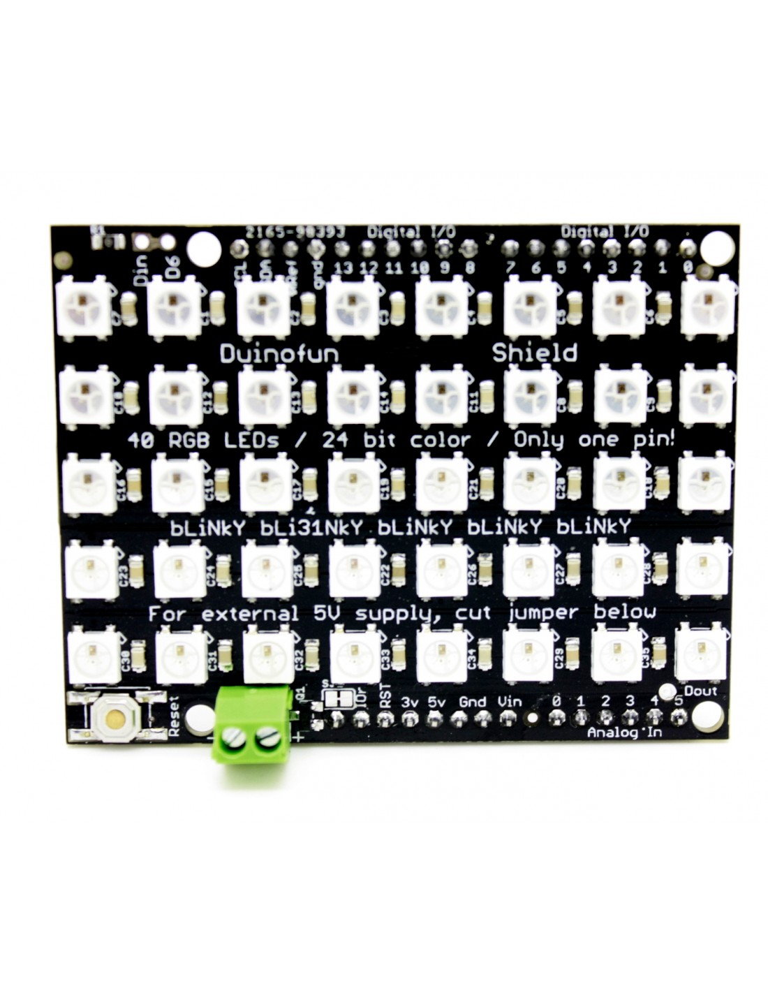 8x5 WS2812 RGB Led Matrix Shield with integrated electronics for ...
