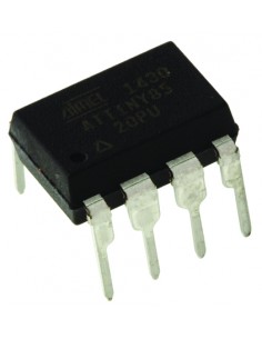 ATtiny85-20PU (microcontroller, 8-bit, 8kB Flash, 0.512kB EEPROM, 6 I/O)