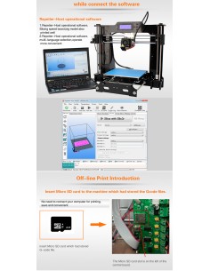 A3 802NA Imprimante 3D en KIT avec mise à niveau automatique (222*220*220mm. Prusa i3 améliorée. Outils et rouleaux de PLA inclu