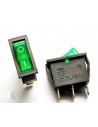 KCD3-101N Green (SPDT green rocker switch, 15A / 250V)