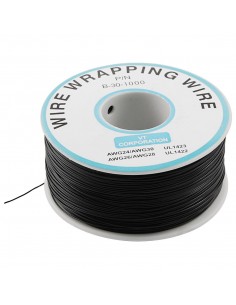 PCB Solder 0.25mm Tin Plated Copper Cord Dia Wire-wrapping Wire 305M 30AWG BLACK
