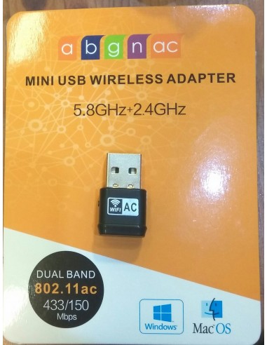 Dongle wifi USB 11AC dual-band wireless network card 2.4Ghz / 5.8Ghz