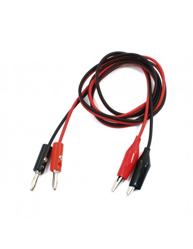 Banana plug to Alligator clip test probe cable - Red + Black (2PCS / 1.2m)