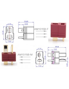 AM1015B Connecteurs Plug M/F