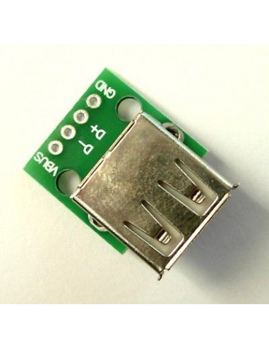 USB Connector, USB F, USB 2.0, Receptacle, 4 Way 2.54mm PCB Board