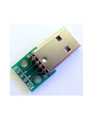 USB Connector, USB M, USB 2.0, Receptacle, 4 Way for 2.54mm PCB Board