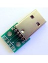 Connecteur USB M USB 2.0, Embase, 4 Voies, Montage sur circuit