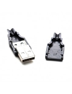 Connecteur USB M USB 2.0, Embase, 4 Voies, Montage sur cable