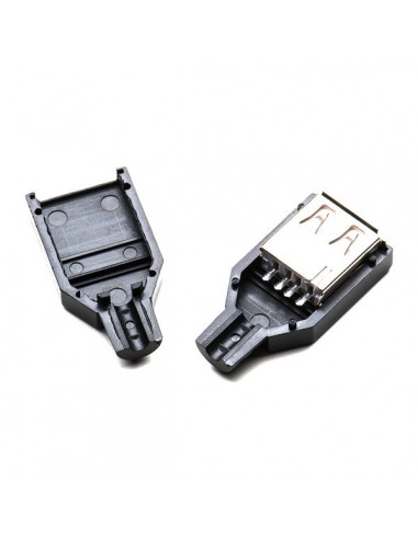 Connecteur USB F USB 2.0, Embase, 4 Voies, Montage sur cable