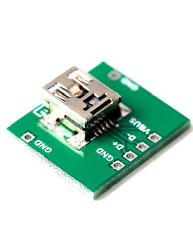 Connecteur USB Mini F USB 2.0, Embase, 4 Voies, 2.54mm PCB Board