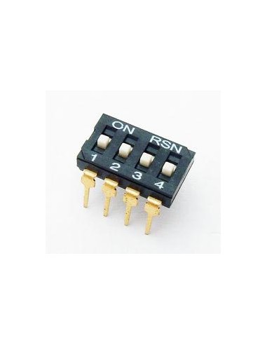 Switch, DIP, 4-way, 0,05A @ 12 V c.c . for mounting Crossing