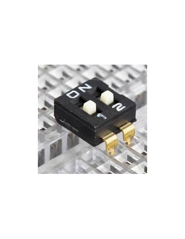 Commutateur, DIP, 2 voies , 0,1A@ 24VDC  pour montage Traversant