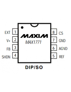 MAX1771 Contrôleur Boost, 300 KHz, 8 broches, PDIP