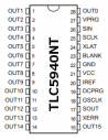 TLC5940NT LED driver 16 digits, 16 segments, PDIP, 3.3 V, 5 V, 28 pins