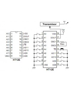 HT12E remote control encoder IC(DIP)