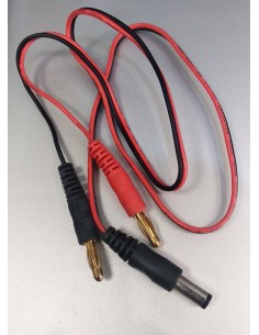 Câble avec Fiche banane et 5.5mm Barrel Jack Adapter (600mm - Rouge + Noir 600mm)