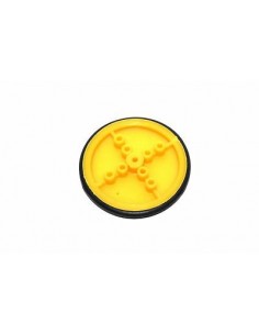 Wheel Pair 375mm-Yellow-Plate-Rubber-Servo-RC / motor (Robotique) (Roues)