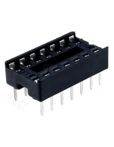 14 pin double wipe integrated circuit pcb socket. (DIP14 )