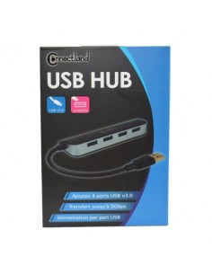 HUB USB v3.0 4 ports noir