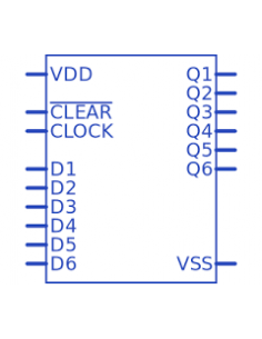 CD40174  Hex D-Type Flip-Flop, DIP-16