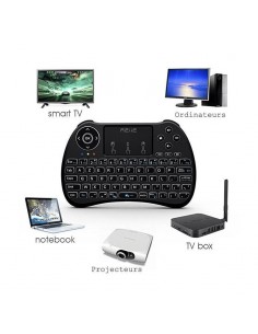 Mini Wireless Keyboard AZERTY & Touchpad (USB dongle, USB charging)