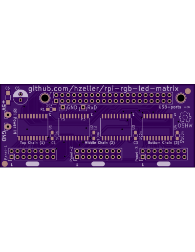RGB LED Matrix Panel Drive Board For Raspberry Pi (PCB)