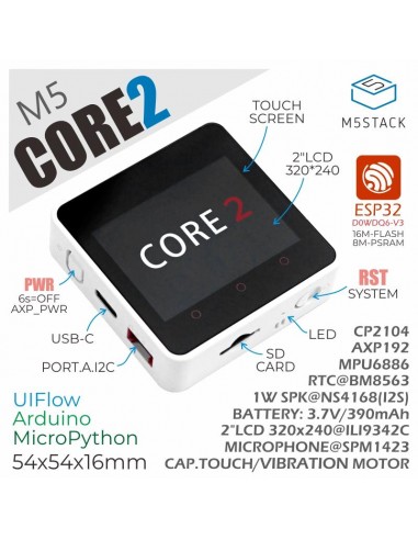 M5Stack Core2 ESP32 IoT Development Kit SKU: K010