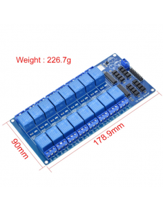 16 Channel 5V Relay Module (5V, 250VAC/10A, with optocoupler protection)