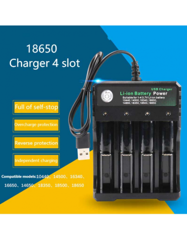 USB Plug 4X 18650 26650 Battery Charger