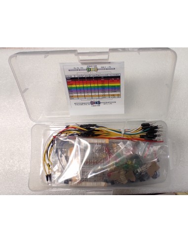 Basic Lite pack kit for Arduino, Raspi and other MCUs (breadboard, cables, leds, buttons, etc.) (Arduino Compatible)