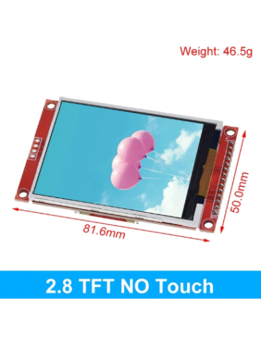 2.8" Serial TFT LCD Display (SPI, 240x320, ILI9341) (screen)